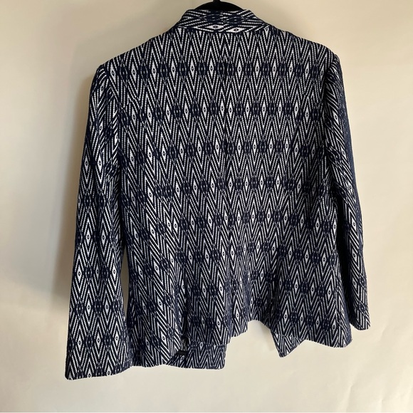Skies Are Blue Blazer Navy Blue Sz Med Suit Jacket Geometric EUC - Picture 4 of 4